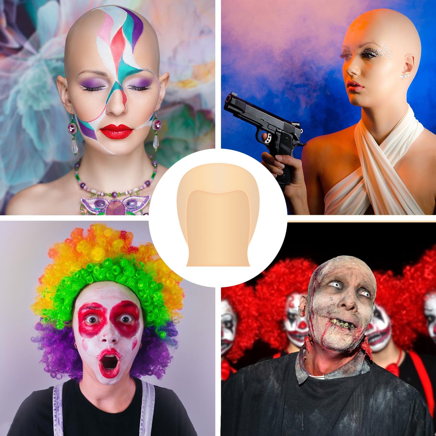 Stretchy nylon wig liner for realistic bald head effect