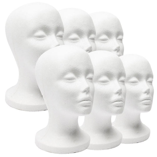 Smooth styrofoam mannequin stand for retail hat display showcase