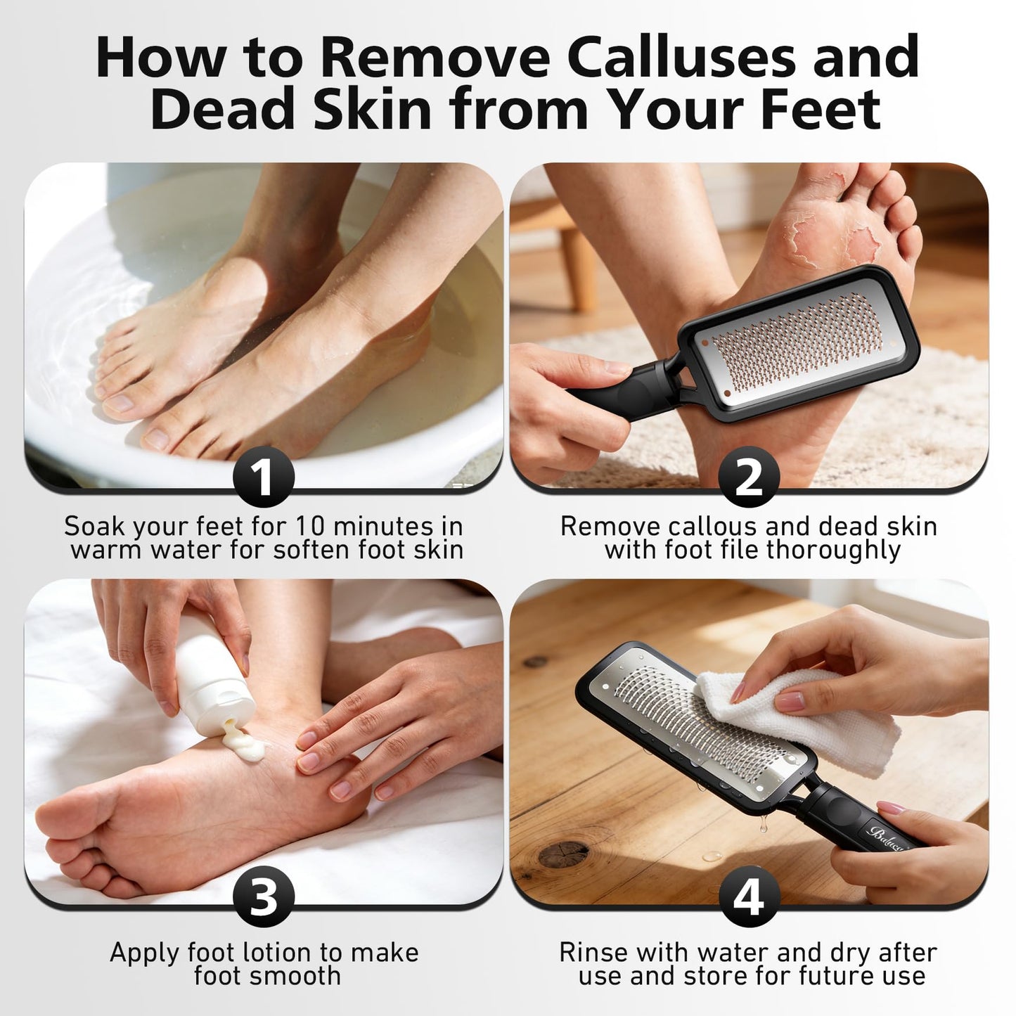 Packaging of authentic USA imported Necool Baluca foot care tool