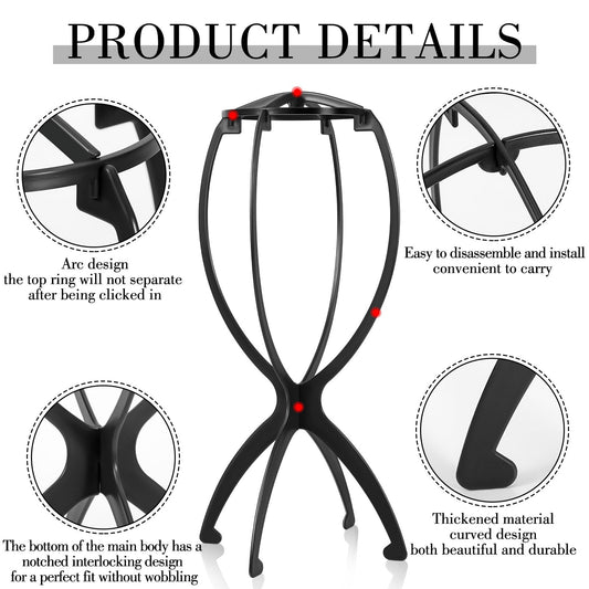 Obeoby wig holder disassembled for travel storage