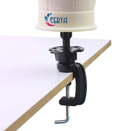 Eerya cosmetology manikin head holder three piece assembly view