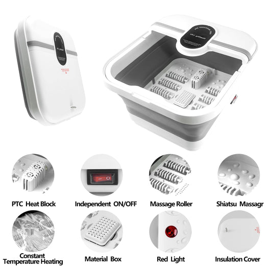 Teepten foot soaking tub showing collapsible silicone sides