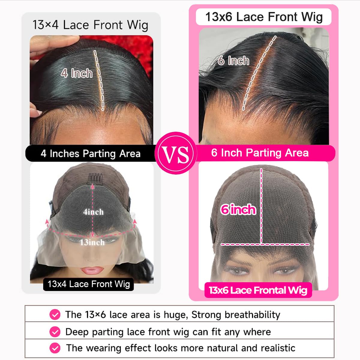 AUOU hair product packaging box with the long straight natural black lace wig inside
