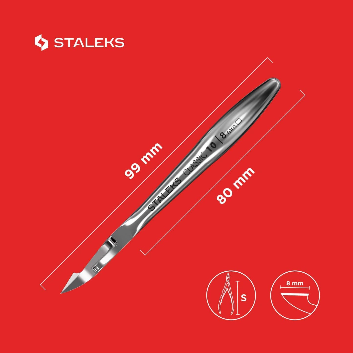 Ergonomic grip demonstration of Staleks cuticle nippers