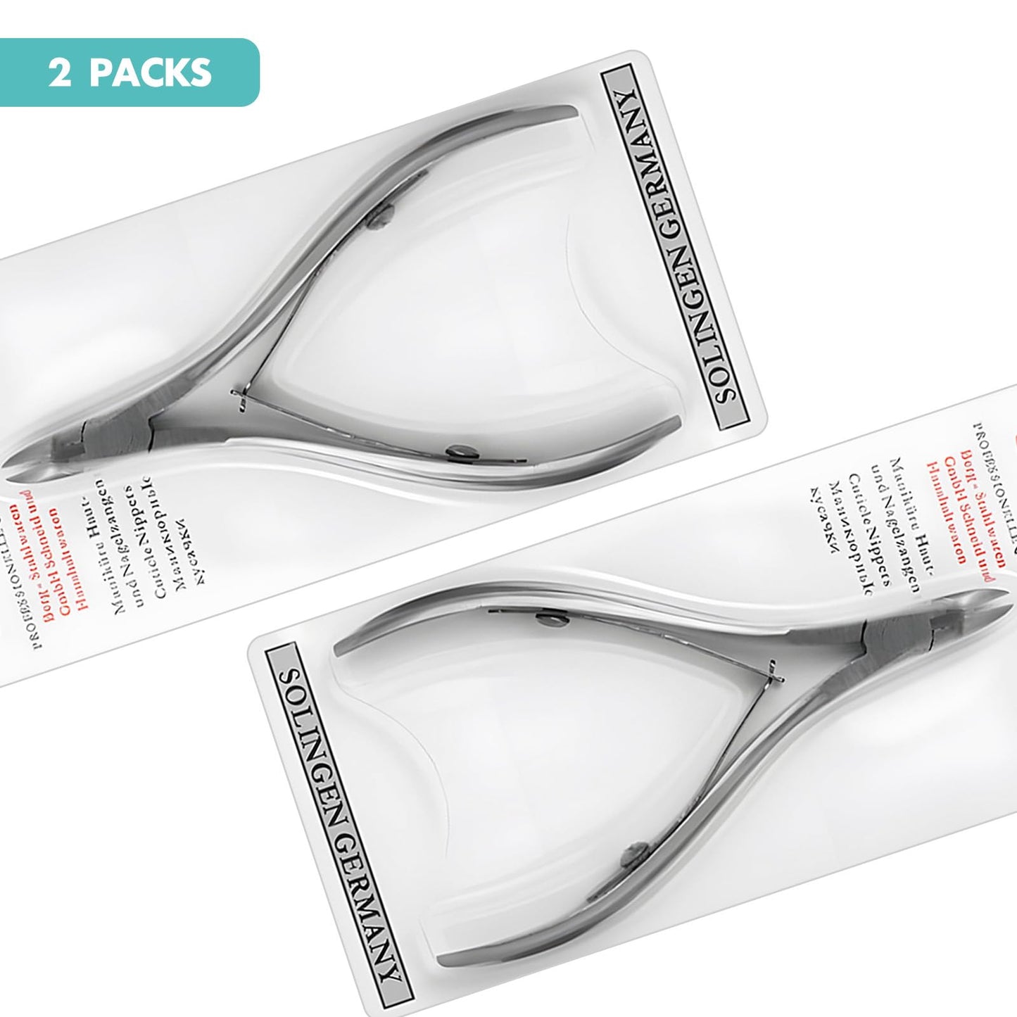 Durable Kootinn cuticle remover nippers alongside standard manicure tools for size comparison.