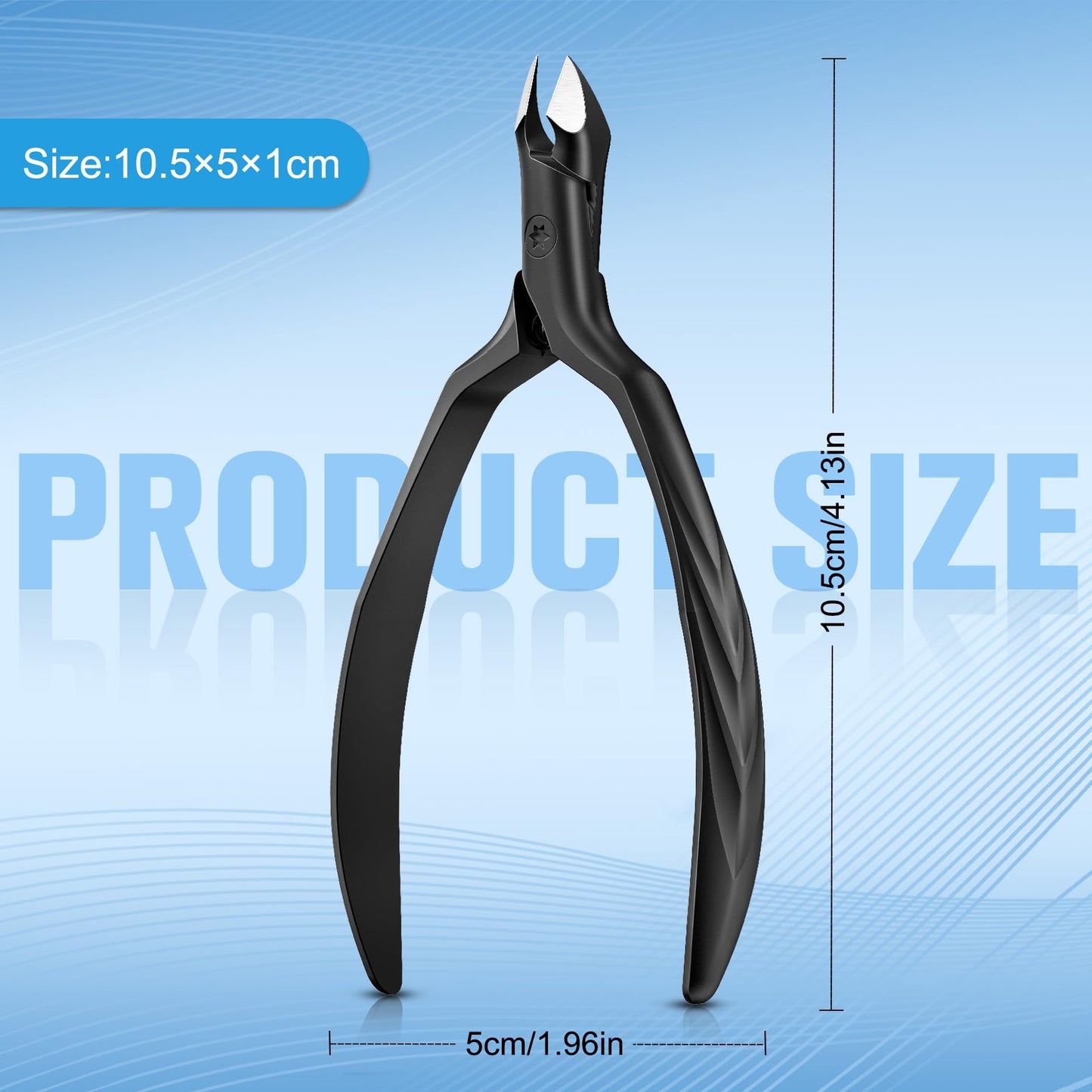 FERYES precision cuticle nippers next to its protective tip guard packaging overview