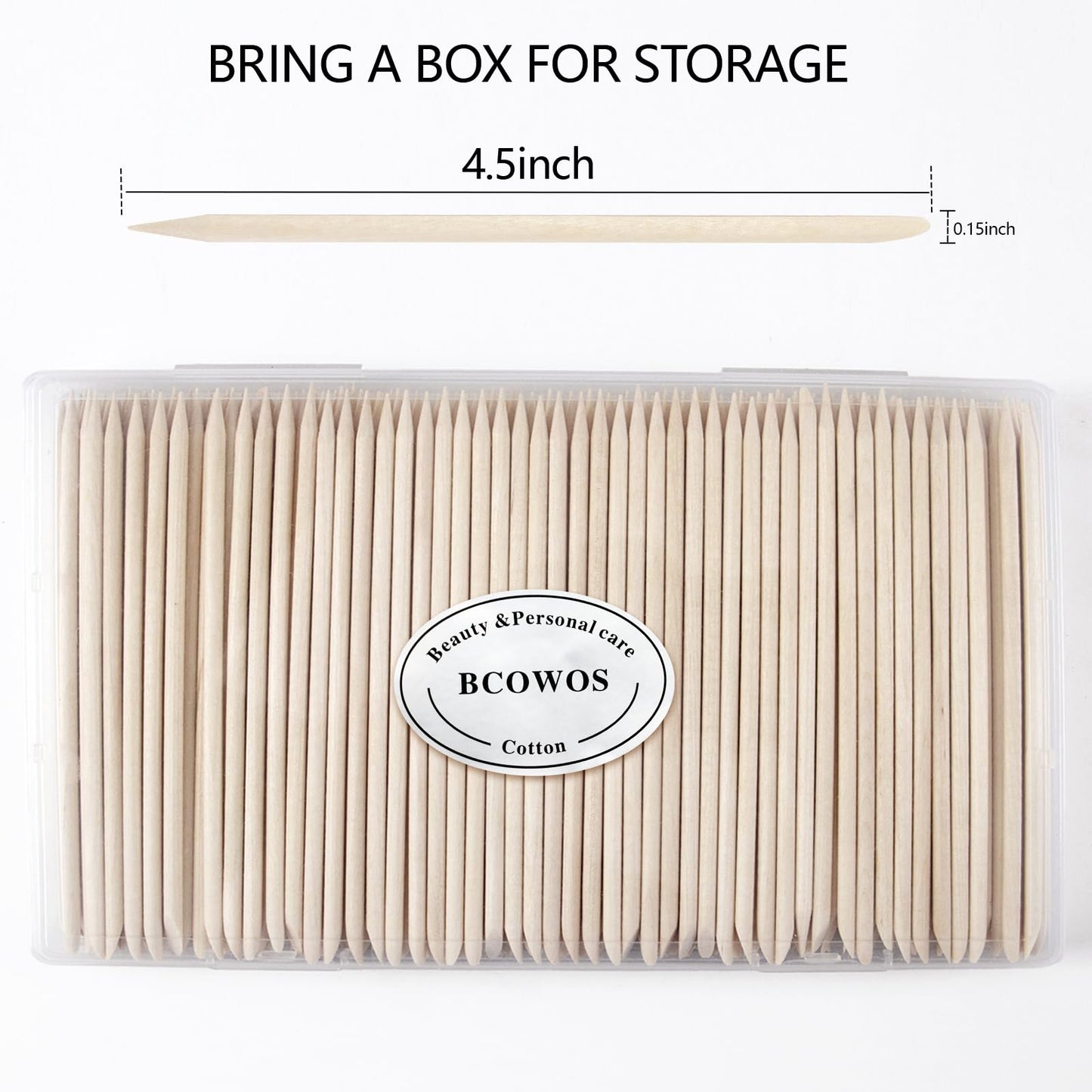 Natural wood cuticle pusher sticks for pedicure and waxing
