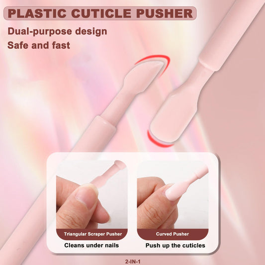 Close up view of the dual-ended cuticle pusher tip.