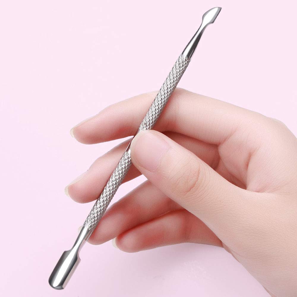 Ergonomic stainless steel manicure tools for precise cuticle maintenance