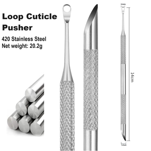 Dual ended nail pusher with replaceable sanding pads