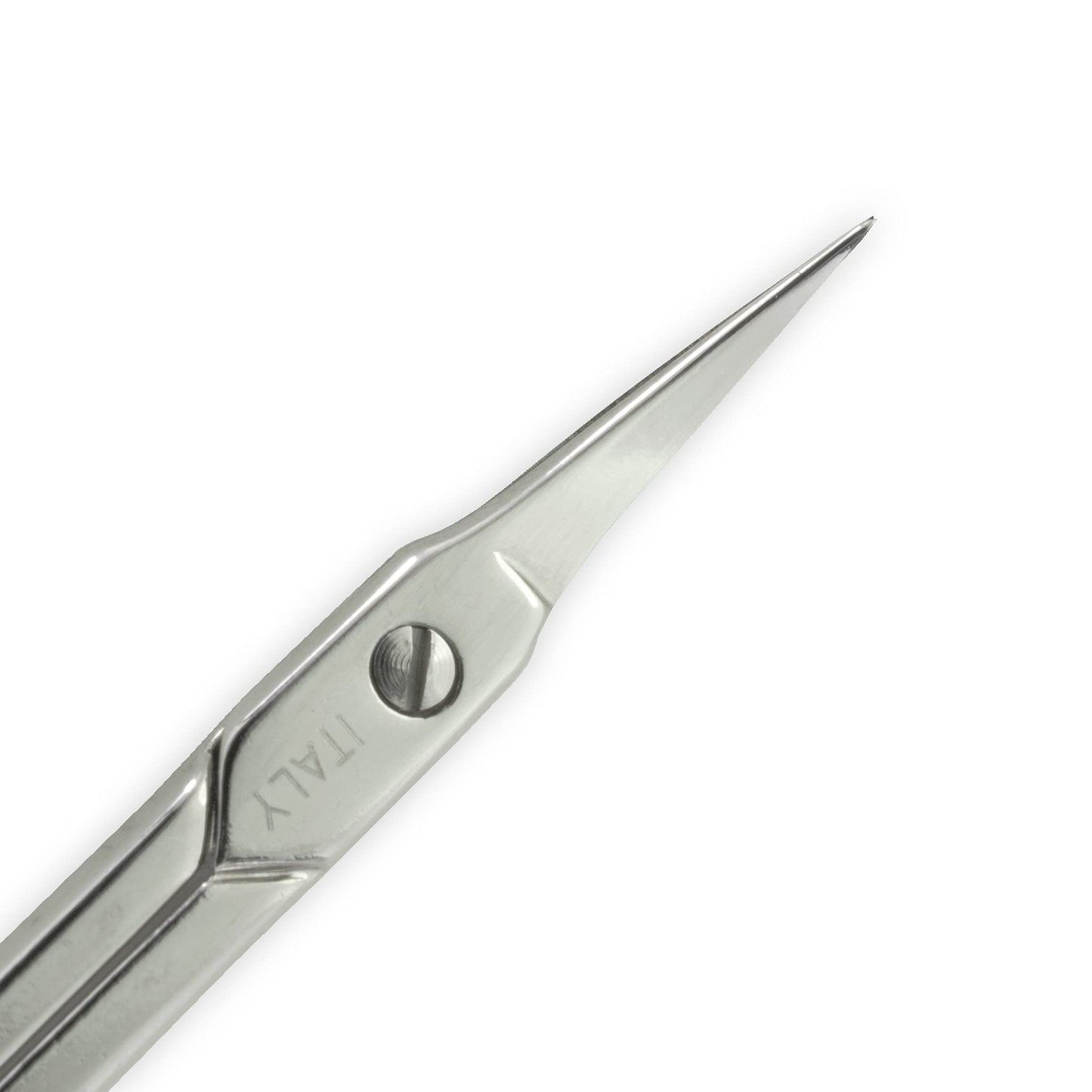 Refine extra fine tip cuticle scissors displayed on a clean grooming surface
