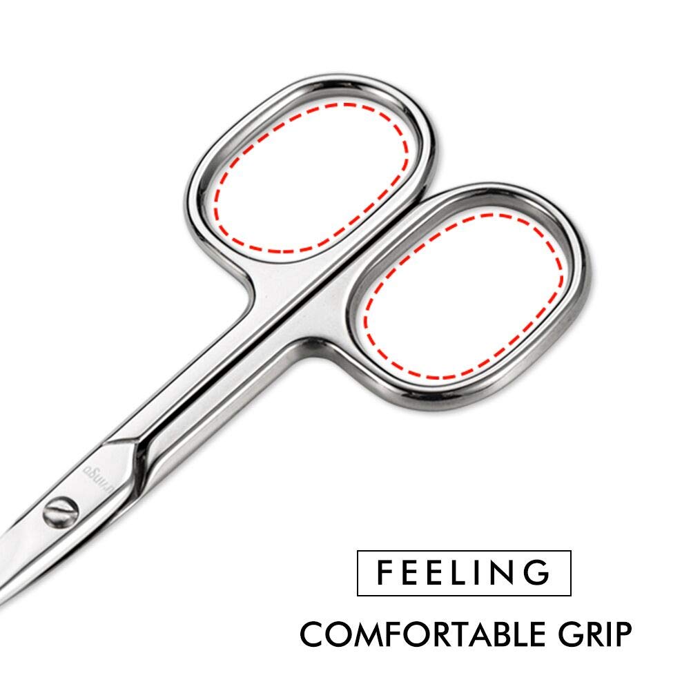 Full packaging view of the USA-imported LIVINGO 2-pack safety nose and cuticle scissors set.