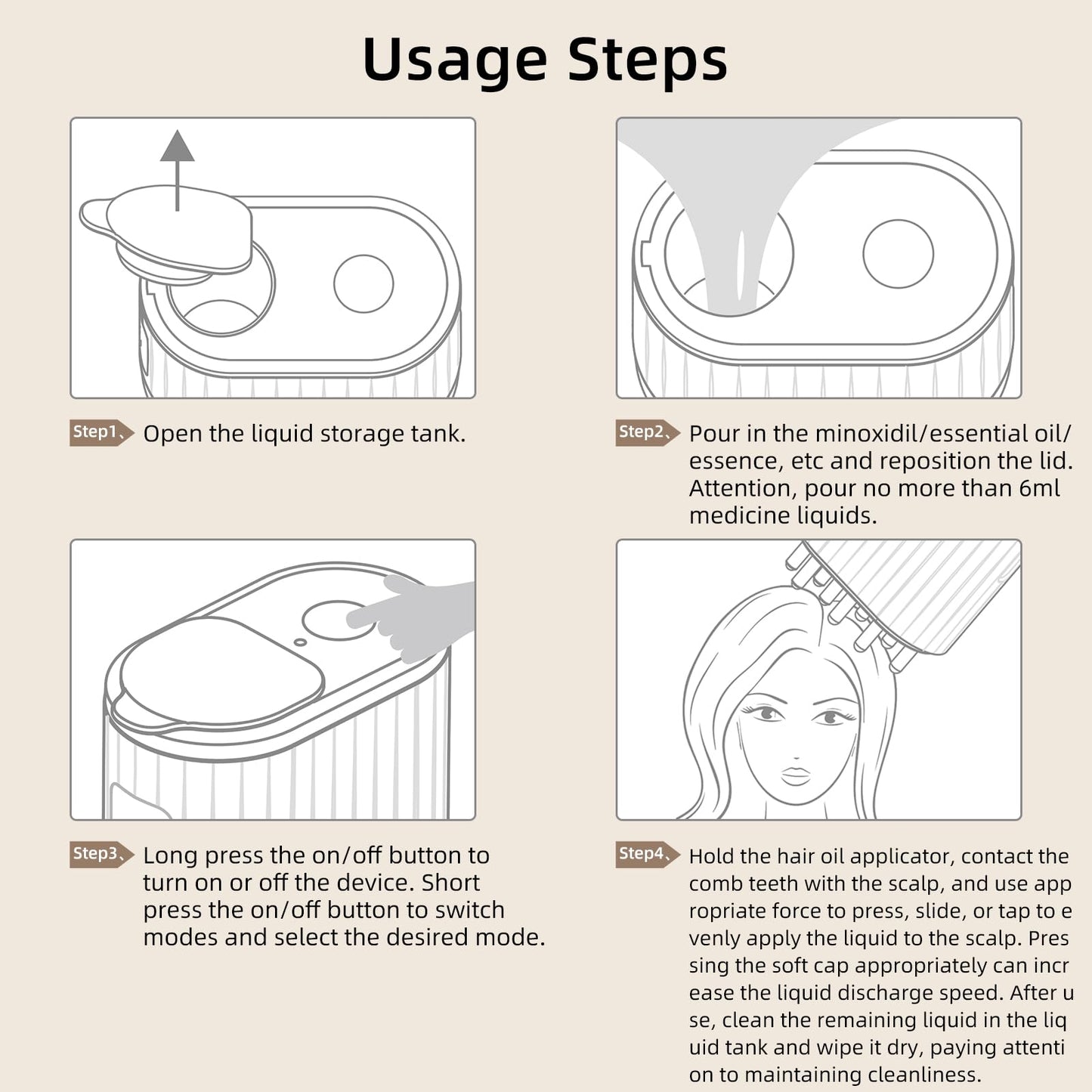 Components and features of Mriya 2 in 1 electric hair applicator
