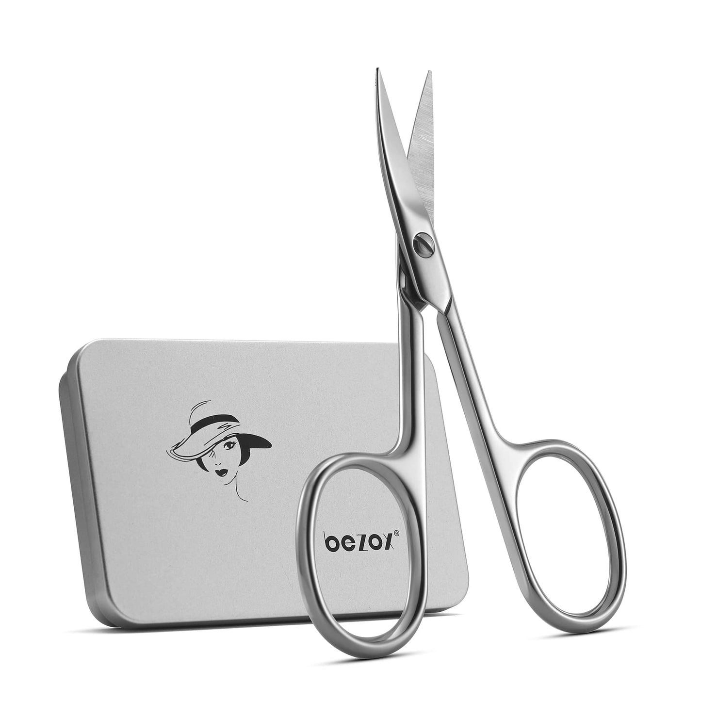Full packaging and luxury metal storage case presentation for the BEZOX manicure tool.