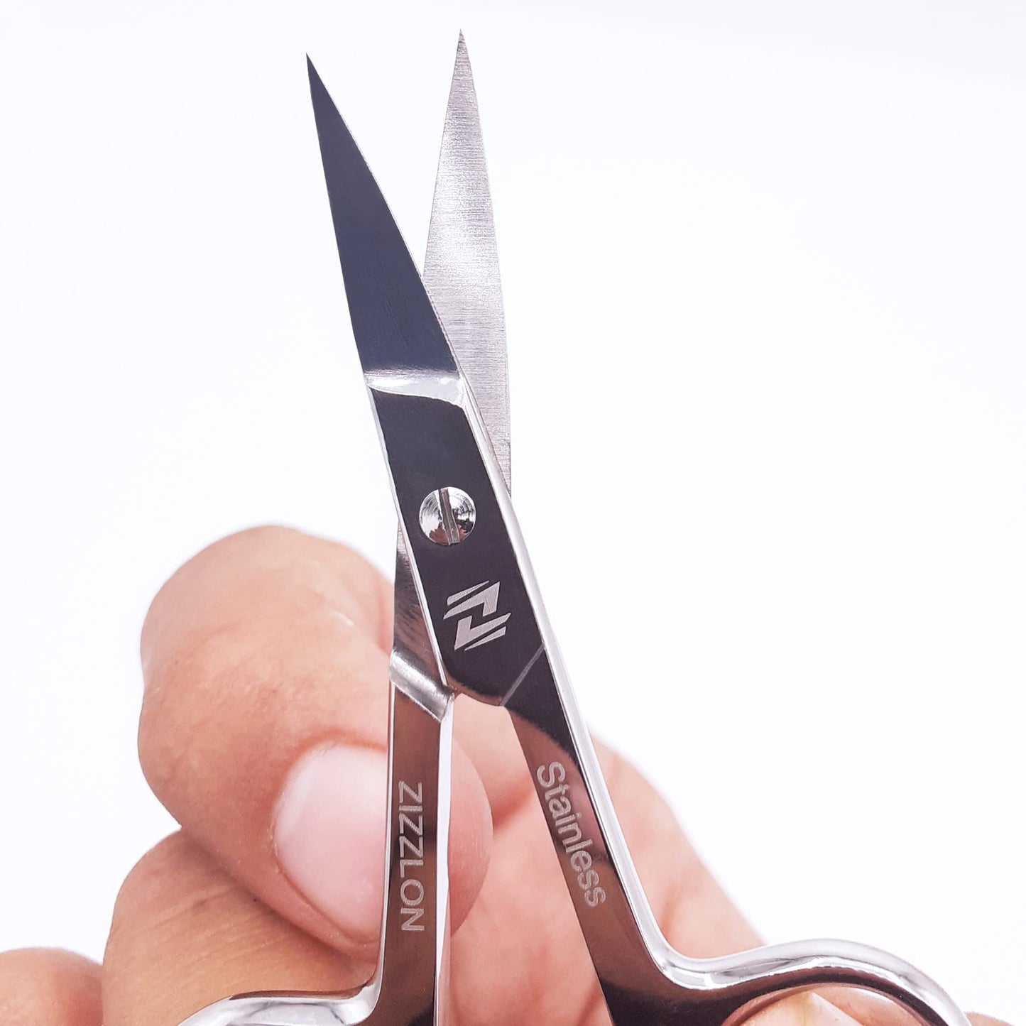 ZIZZLON authentic imported grooming scissors showing comfortable finger loops for precise control