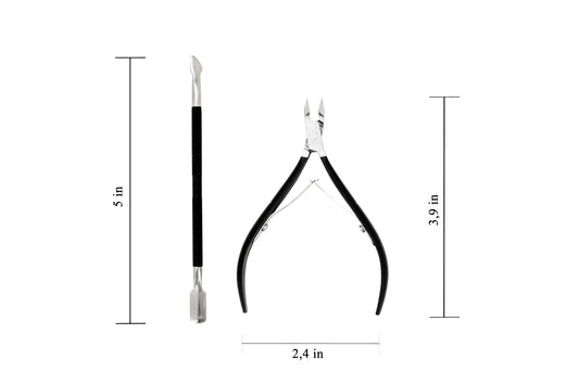 Professional grade cuticle nipper with black handle