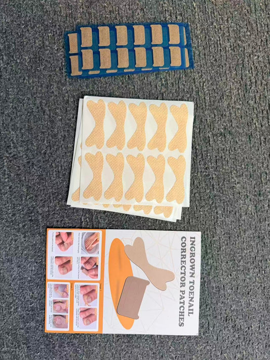 Close up of Bezox breathable adhesive toenail strips