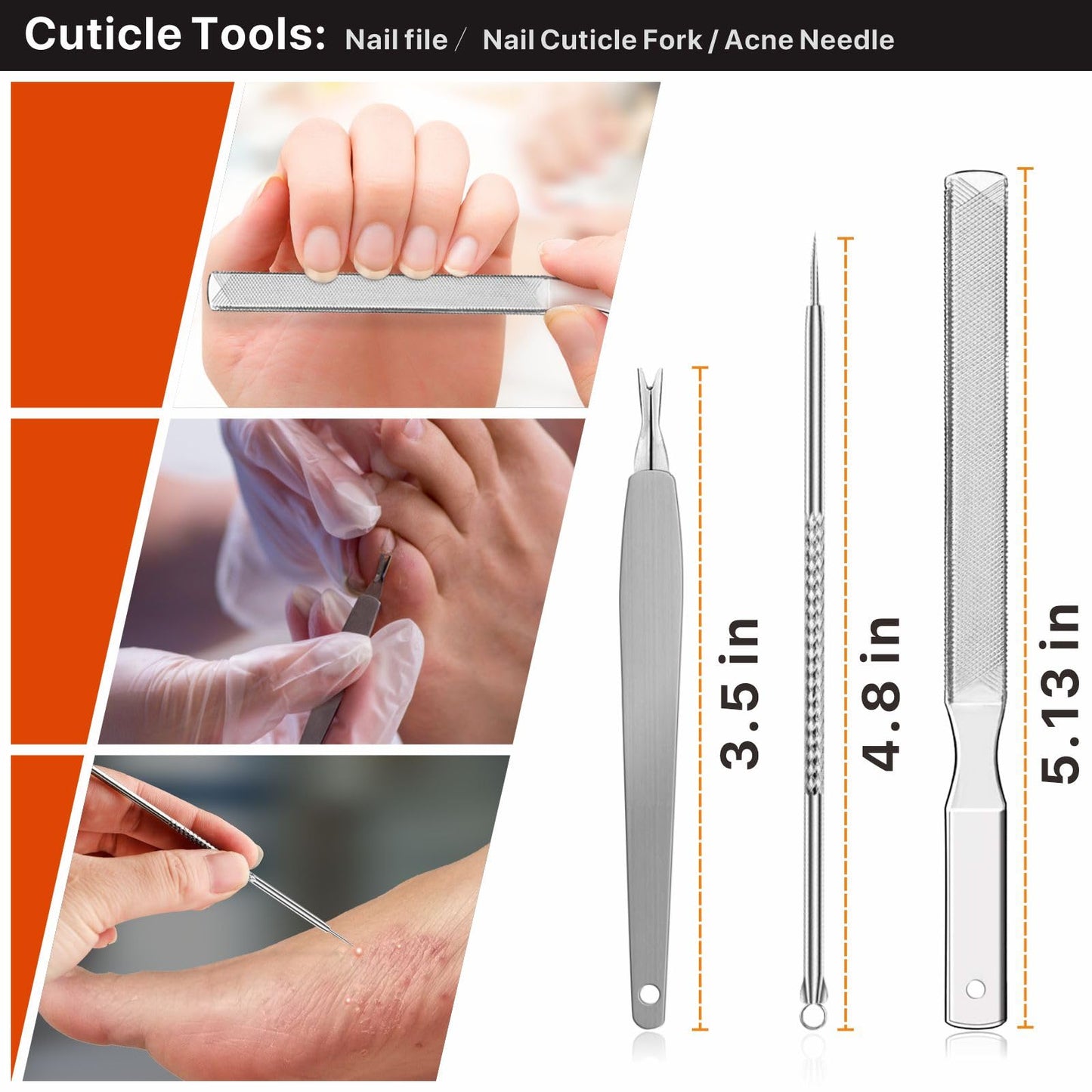 Full collection of Konovo 9 piece nail care kit contents