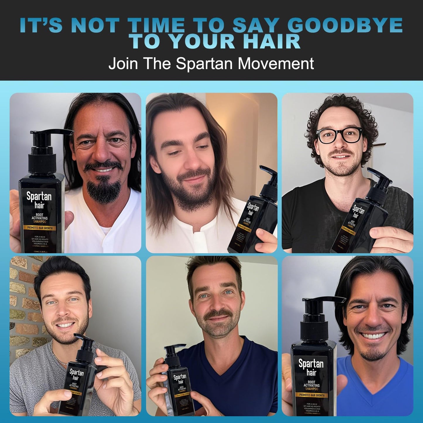 Spartan Hair premium sulfate free hair restoration shampoo bottle close up