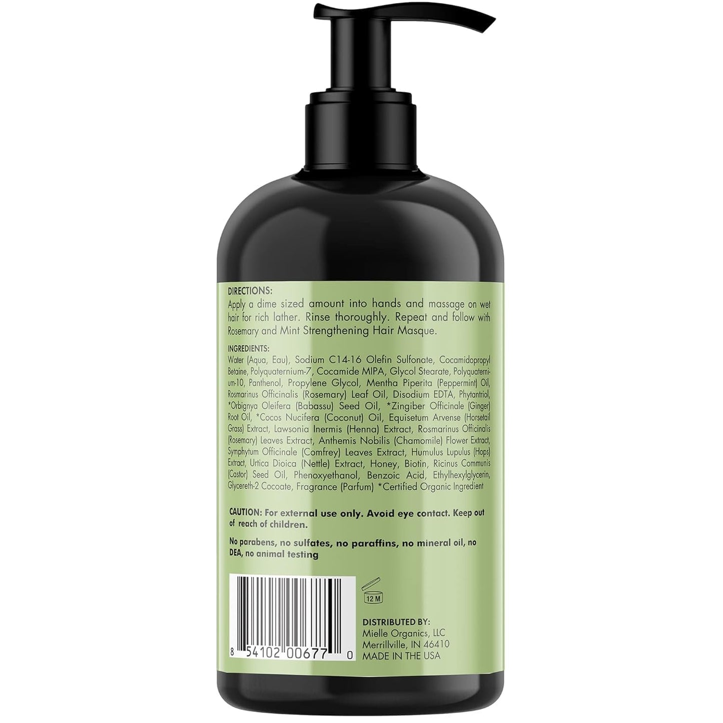 Full range presentation of the authentic Mielle Organics sulfate free shampoo bottle