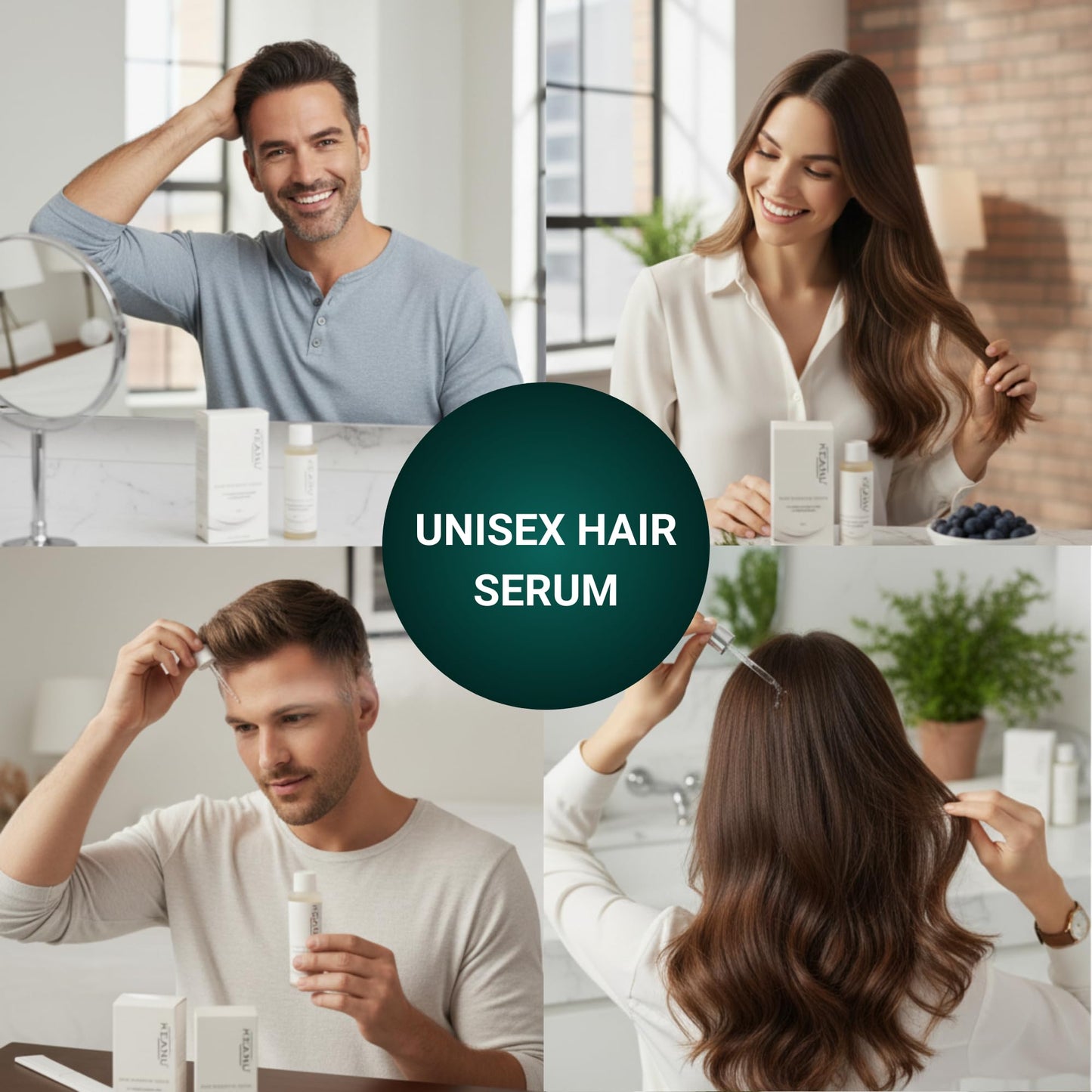 Glameura Keanu hair serum ingredient list highlighting zero percent minoxidil benefit