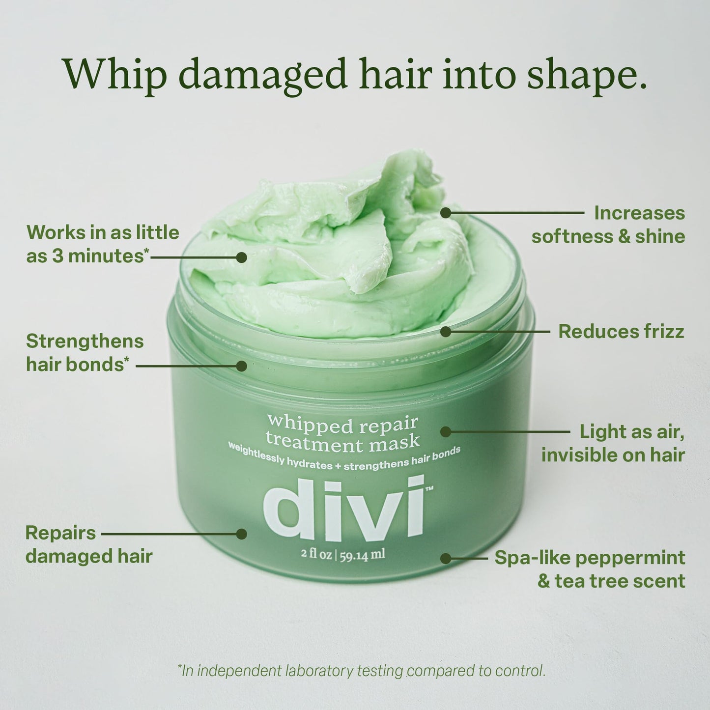 Divi peptide-infused hair products displayed on a clean background