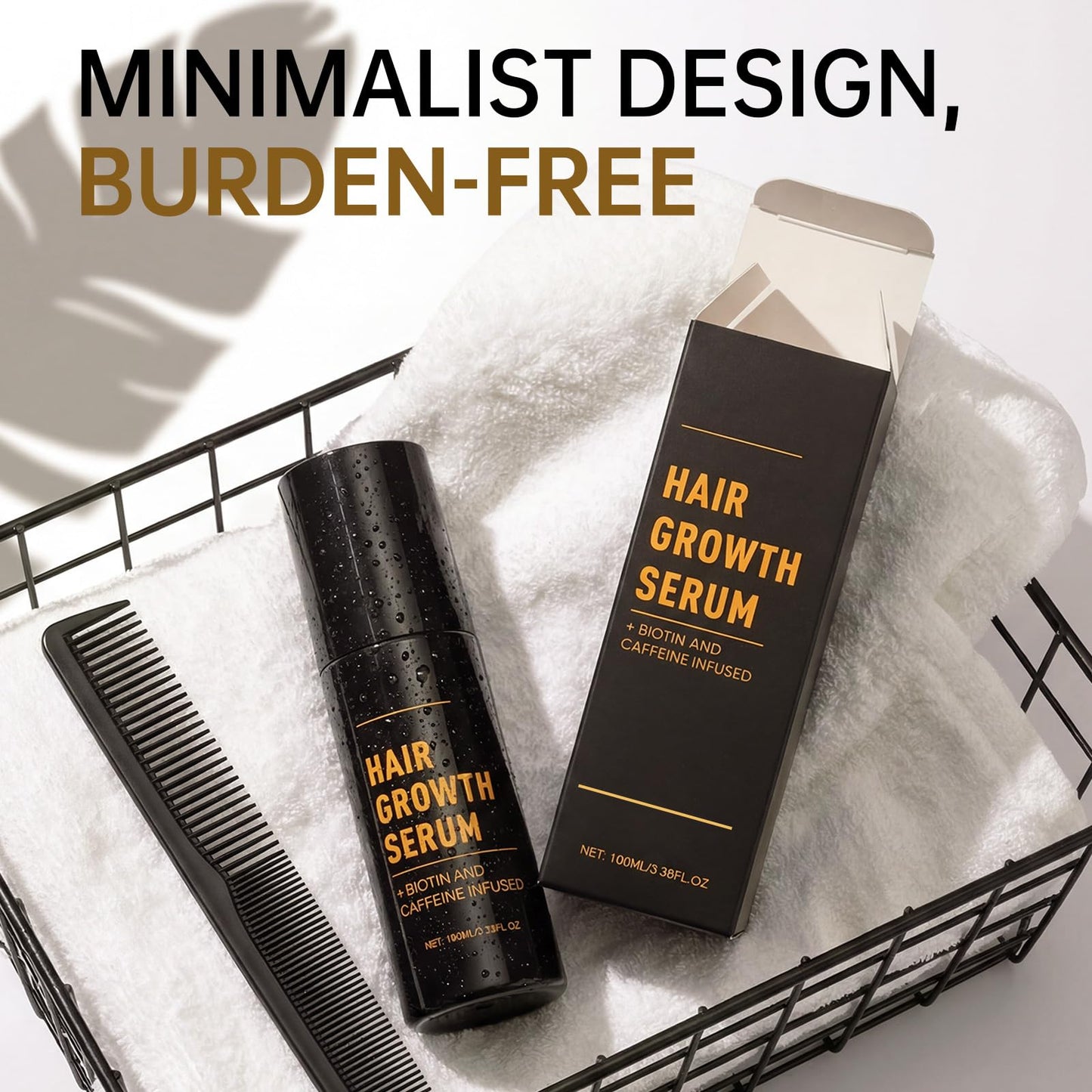 XILRVON 100ml hair density serum spray bottle displayed in an elegant lifestyle setting