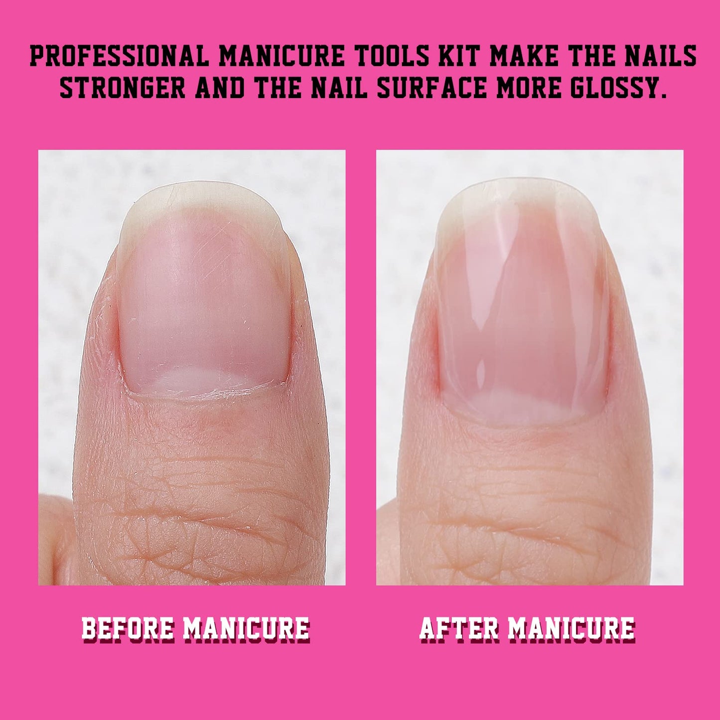 Close up of Fandamei manicure tools and accessories