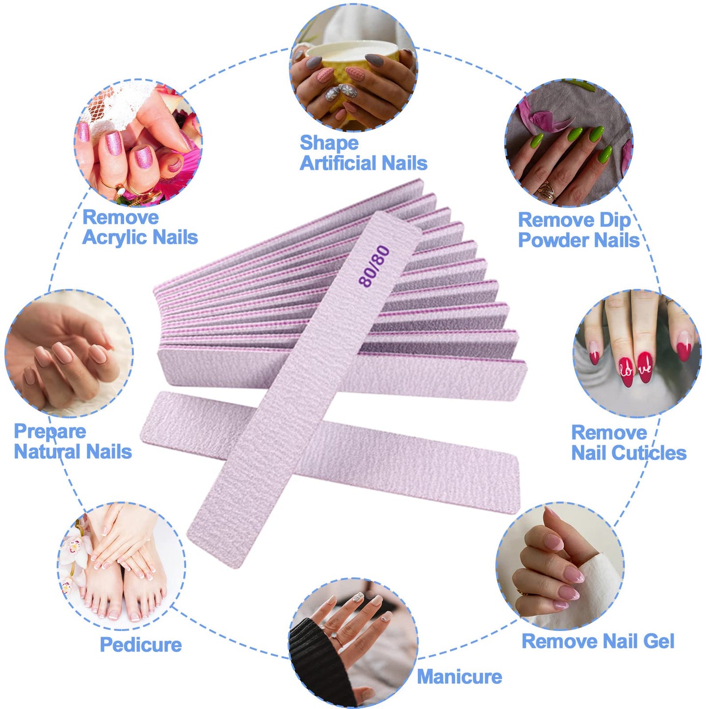 HomeyEra 80/80 grit nail files packaging for salon and home use