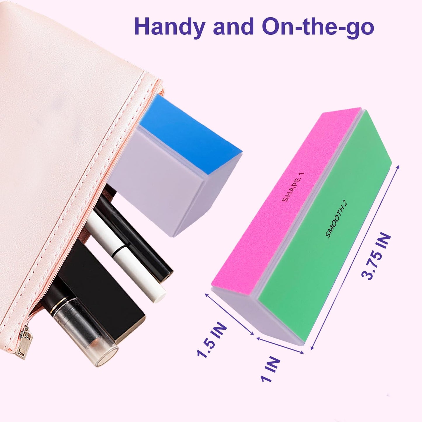 Pack of 4 nail buffer blocks for manicure