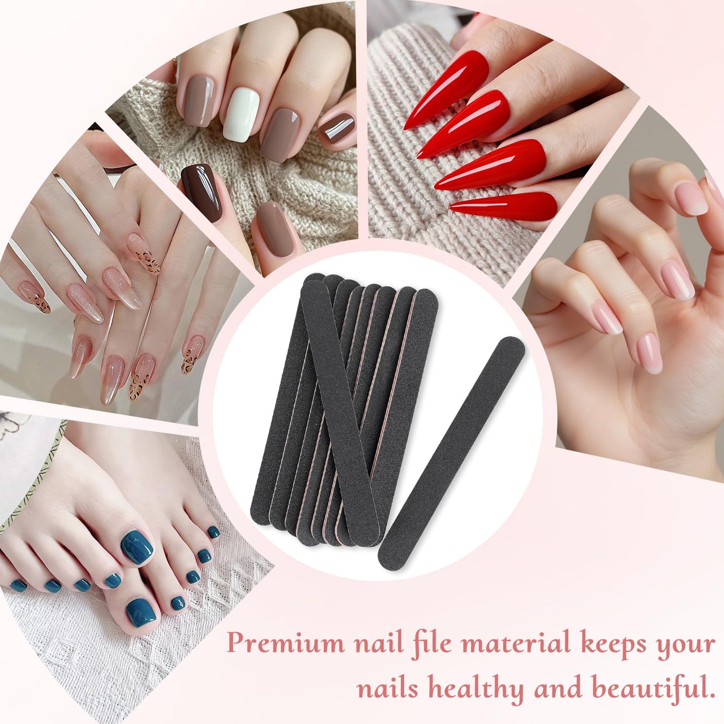 Detailed view of HeeYaa nail file red polypropylene core