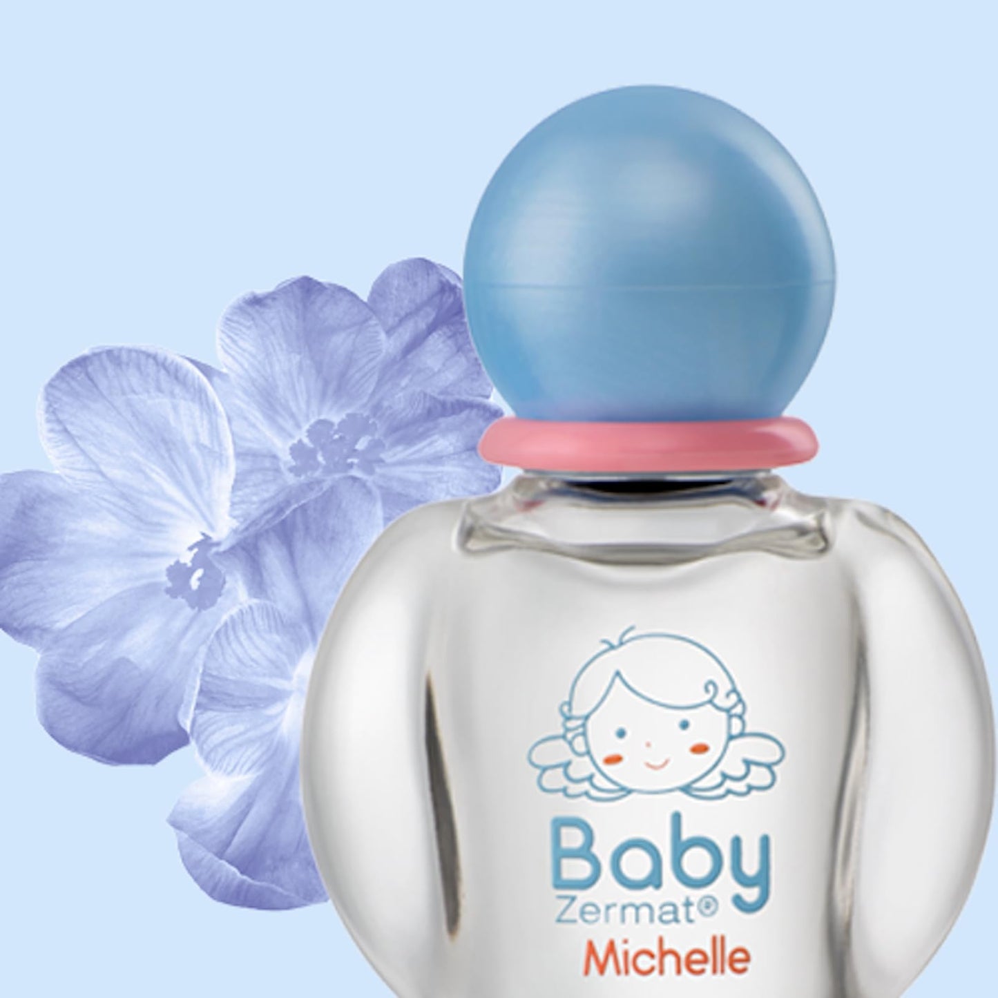 Two fluid ounce bottle of Zermat Michelle baby perfume for newborns