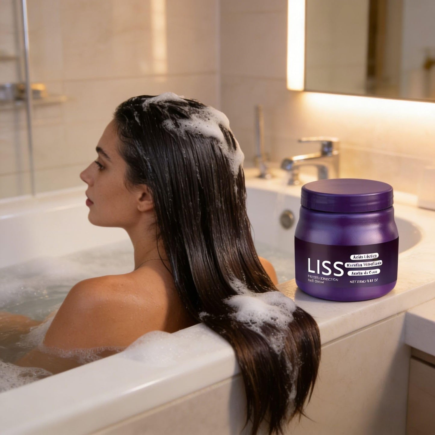 Application of Krajiyya Liss Alisado smoothing cream