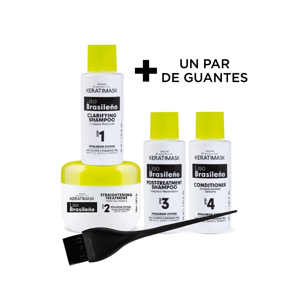 Professional hair straightening kit with hyaluronic acid