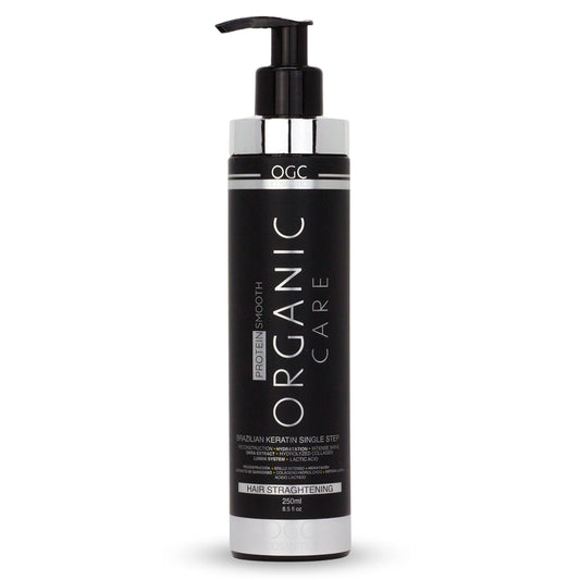 Organic Care keratin hair straightening treatment 250ml bottle packaging
