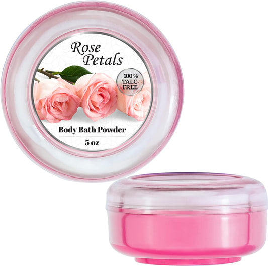 R-NEU talc free dusting powder container with plush applicator sponge