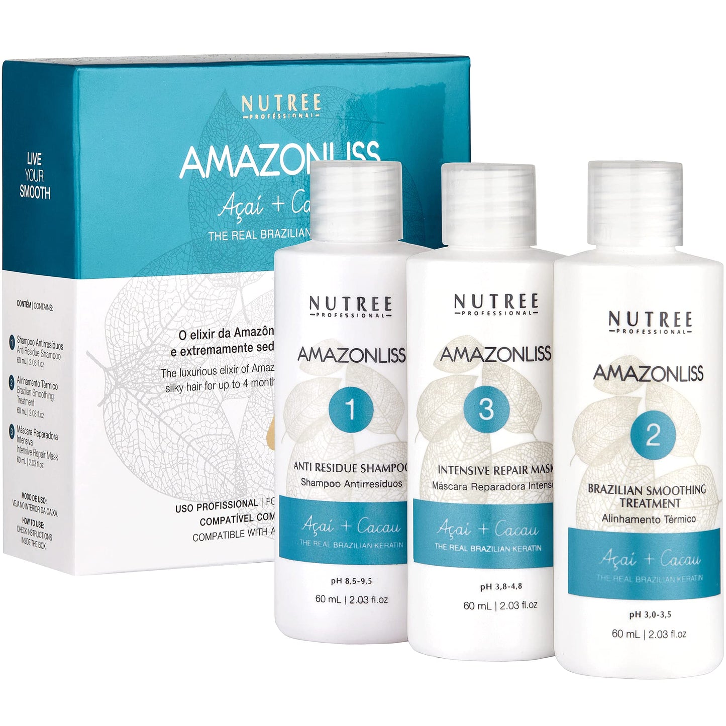 Professional hair smoothing kit Amazonliss with natural ingredients