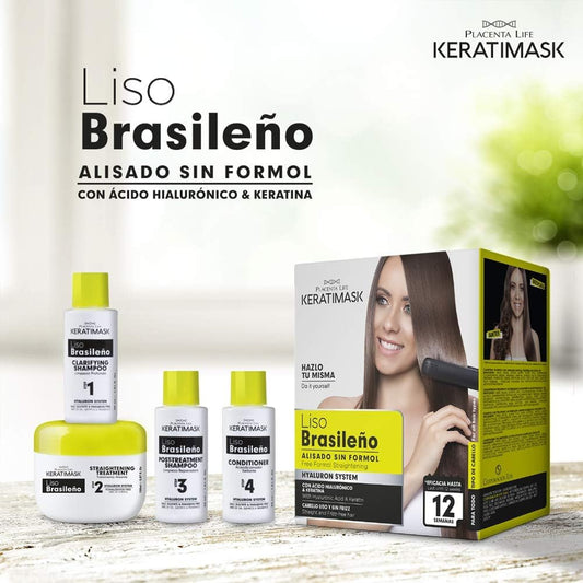 Placenta Life Keratimask kit contents including shampoo and treatment
