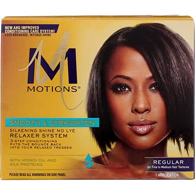 Back label information of Motions smooth and straighten hair relaxer system.