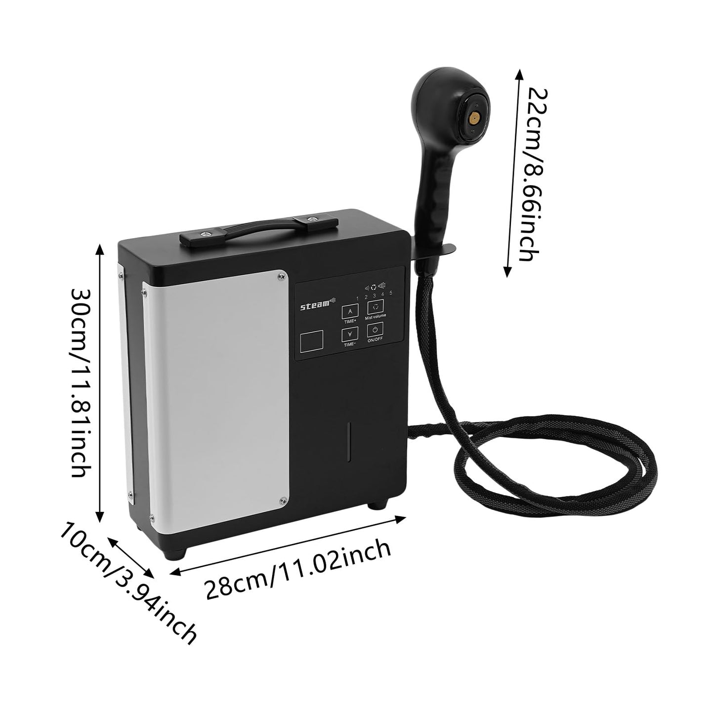 ATOLOMOTOR desktop nano ionic hair steaming machine displayed in a professional salon environment ready for use.