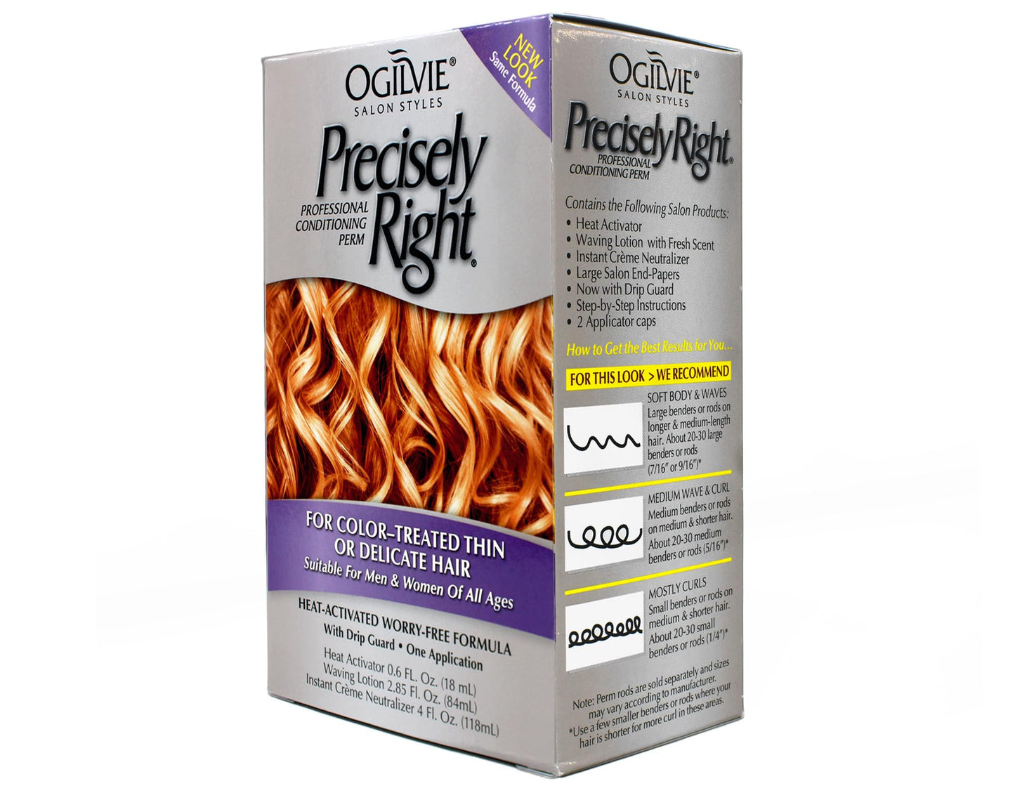 Ogilvie Precisely Right home perm system package tailored for thin and fragile hair types.