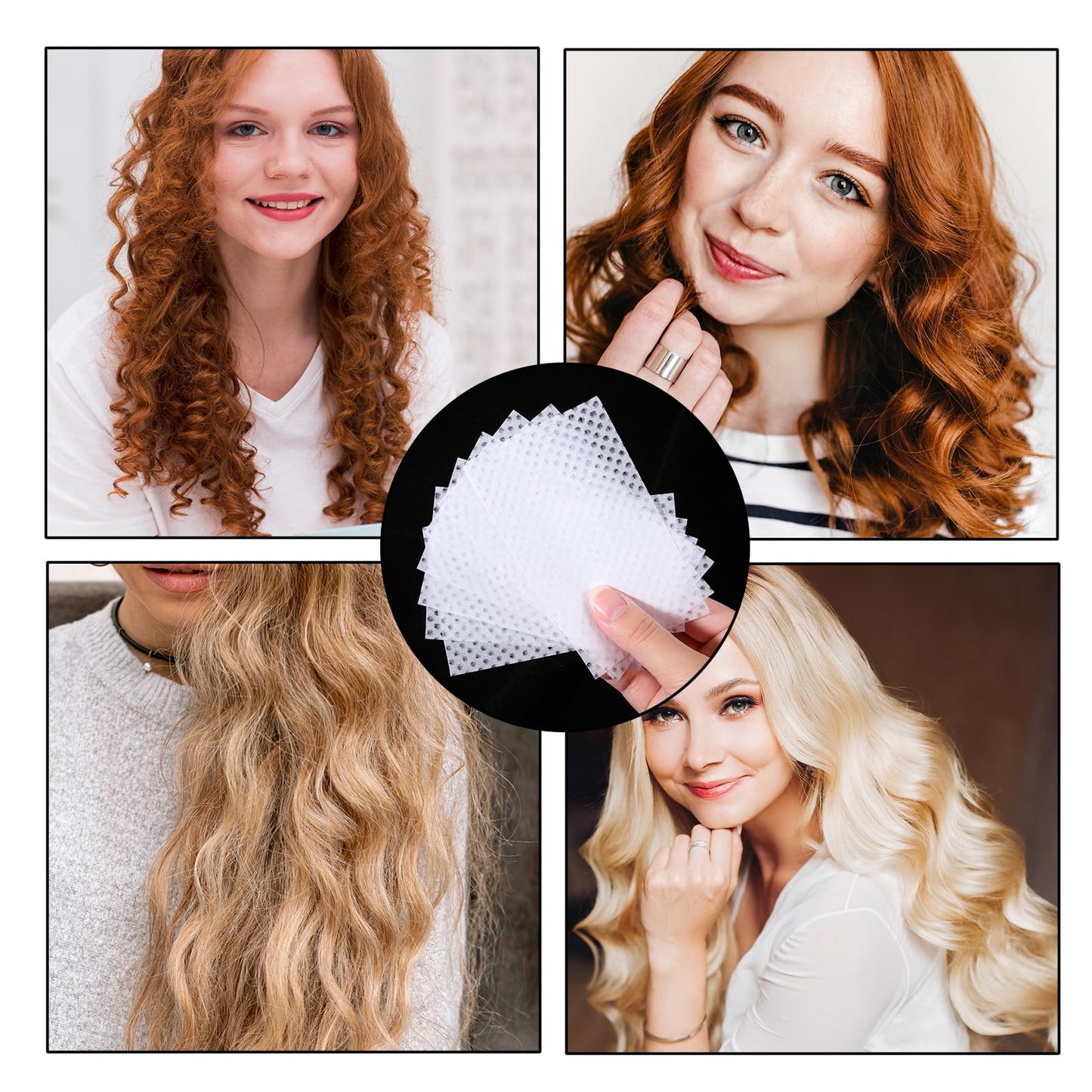Demonstration of the water permeable mesh design on the professional hair curling papers.