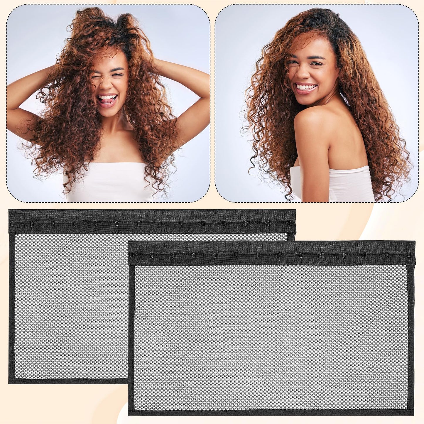 Texture detail of the heatless mesh wrap designed for Type 3 and Type 4 hair.