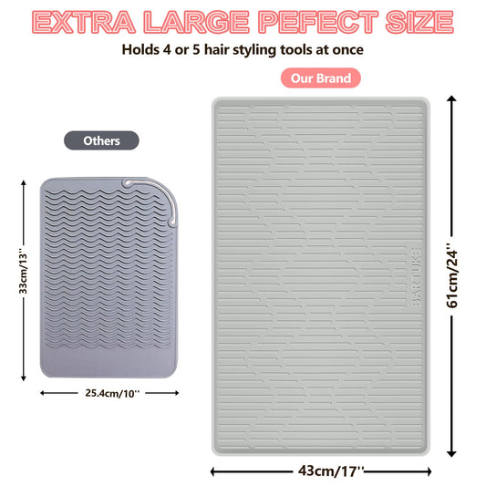 WRORUNER large silicone mat for curling iron and flat iron tool placement.