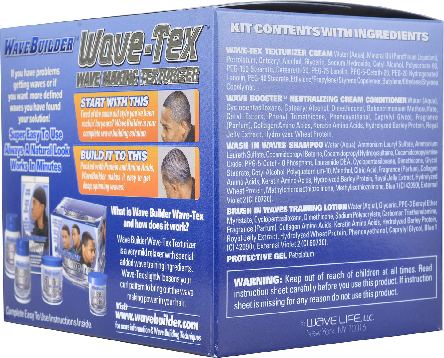 Close up shot of the Wavebuilder regular strength texturizing cream container.