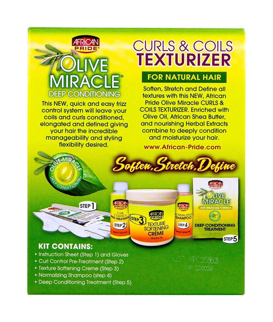 African Pride curl stretching texturizer single application kit contents and ingredients list