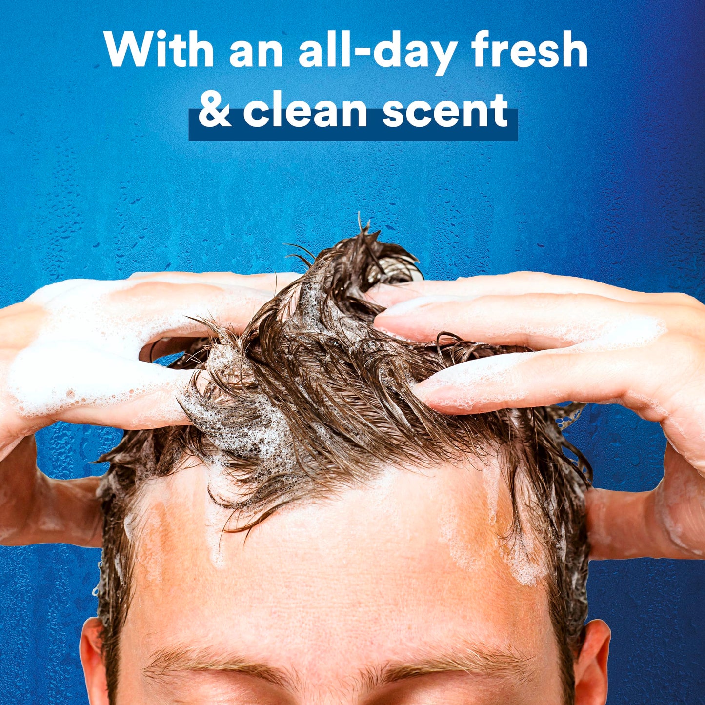 Suave Men anti-dandruff shampoo with pump dispenser detail