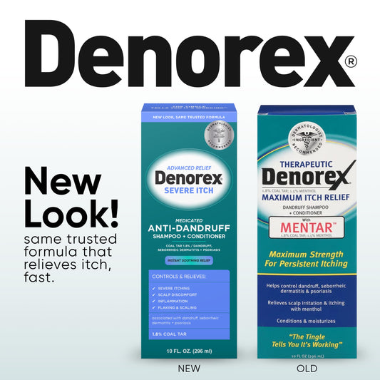 Denorex 2-in-1 medicated shampoo 10 fluid ounces bottle