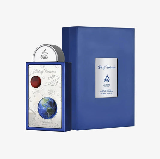 Lattafa Pride Art of Universe 100ml bottle displaying the elegant design