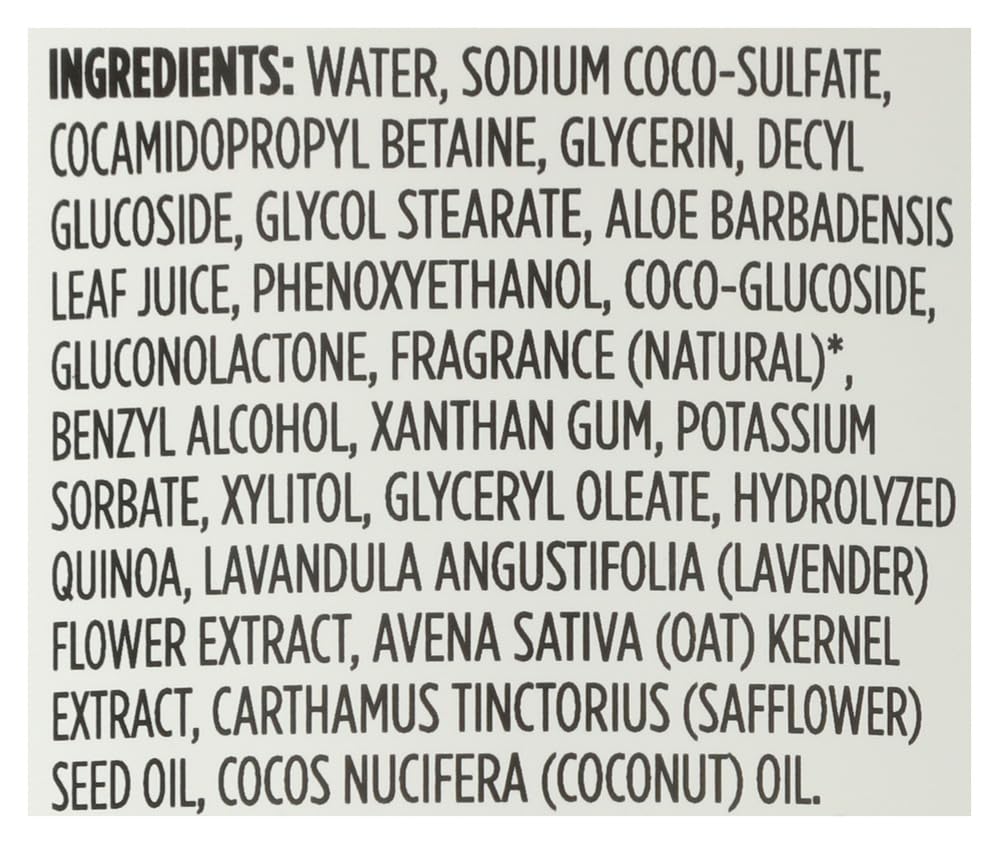Back label of 365 by Whole Foods Market kids 3-in-1 hypoallergenic wash